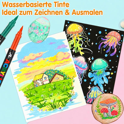 240 Acrylstifte Set Wasserfest für Stein, Holz & Co.