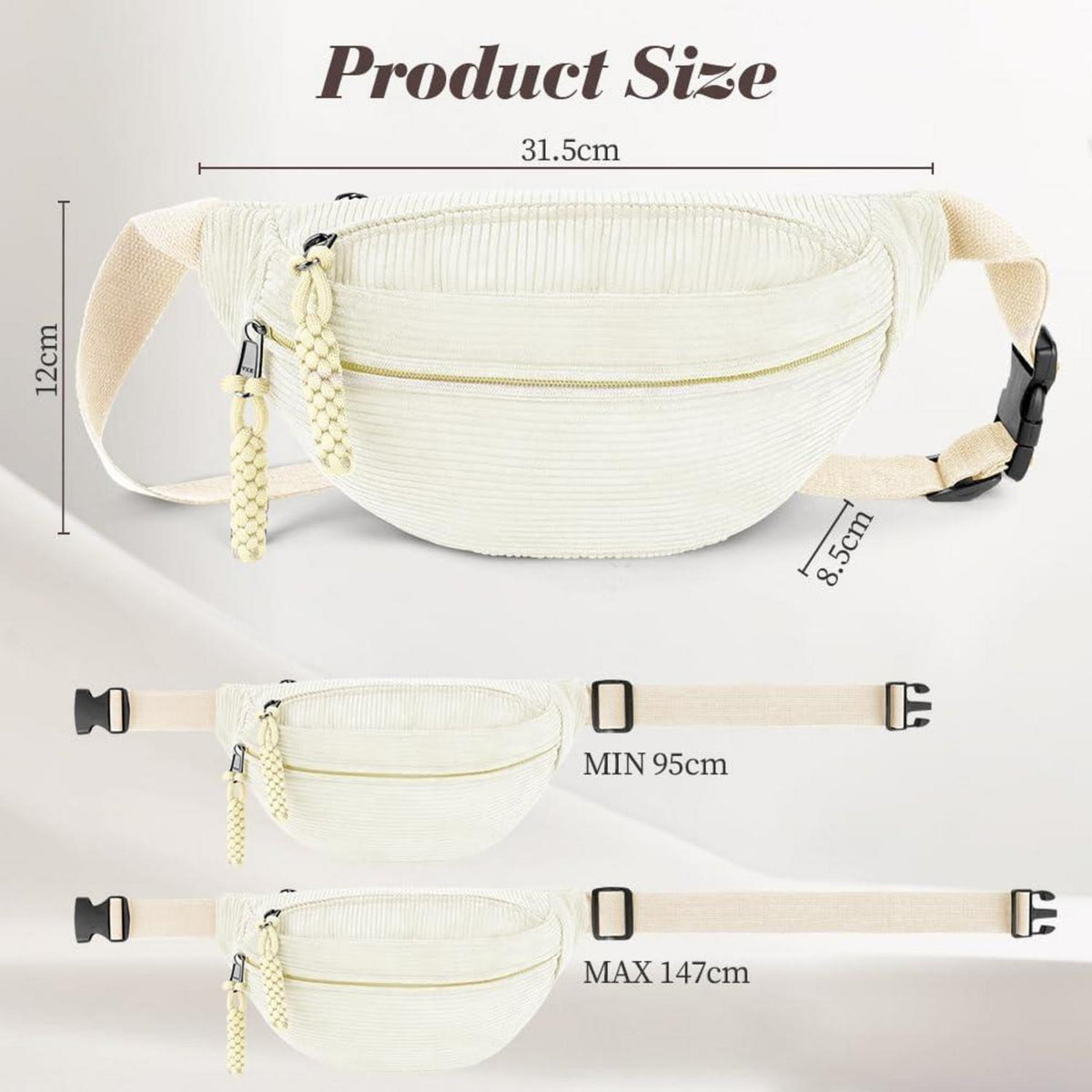Umhängetasche Damen Cord Bauchtasche Gürteltasche Klein