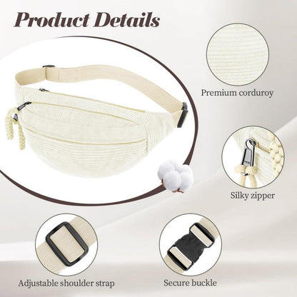 Umhängetasche Cord Bauchtasche Gürteltasche Crossbody Bag