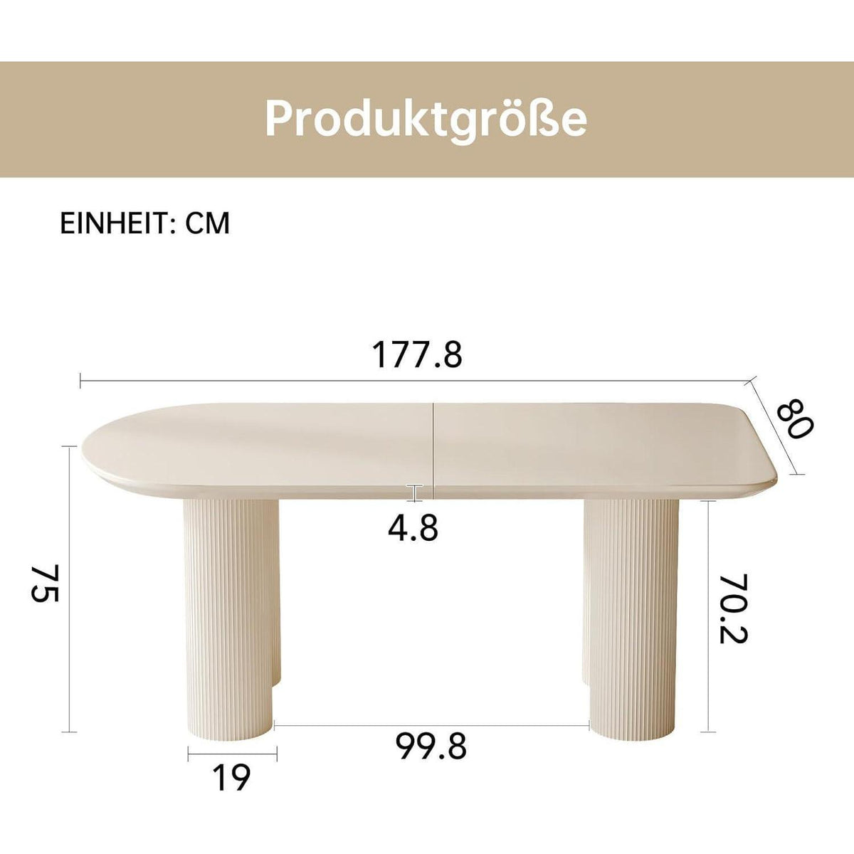 Weißer ovaler Esstisch 180cm – Modern & Platz für 6-8 Personen