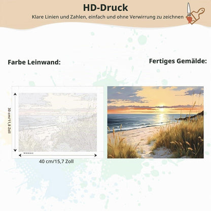 Malen nach Zahlen Landschaft mit Rahmen – DIY Ölgemälde Set