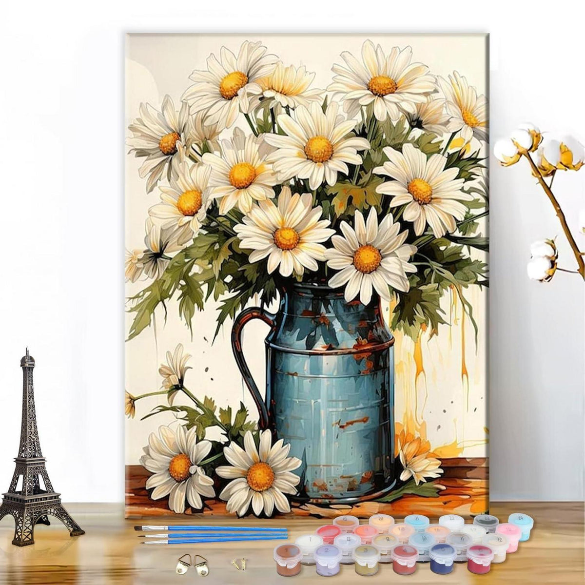 Malen nach Zahlen Blumen 40x50cm - DIY Ölgemälde Set für Anfänger