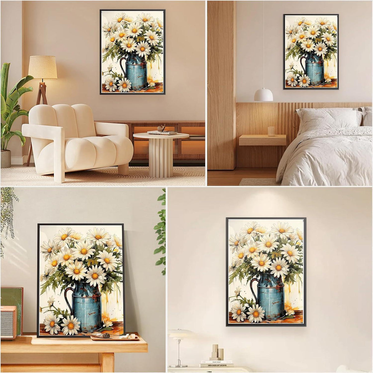 Malen nach Zahlen Blumen 40x50cm - DIY Ölgemälde Set für Anfänger