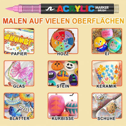 240 Acrylstifte Set – Wasserfest, Brush Tip, Vielseitig