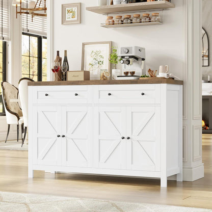HOCSOK Sideboard 140cm – Küchenschrank mit Regalen & Schubladen