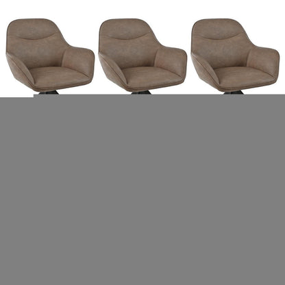 Drehbarer Esszimmerstuhl 6er Set Dunkelbraun mit Armlehne