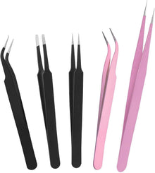 Präzisions Pinzetten Set rostfreier Edelstahl 5er Pack