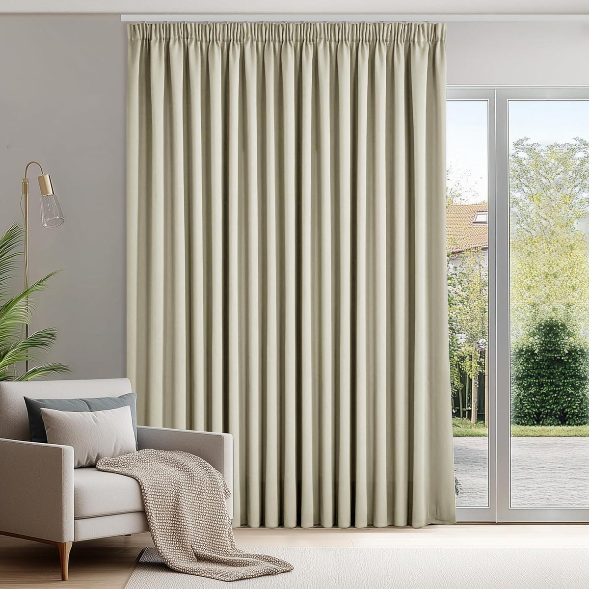 Blickdichte Verdunkelungsvorhänge Beige 175x280 cm