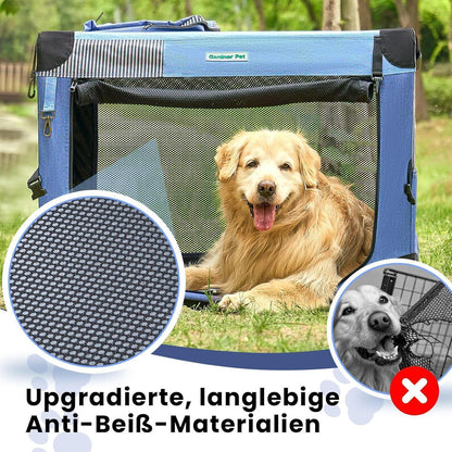 Faltbare Hundebox mit Tragegriffen & Decke – Blau, 66x48x48cm