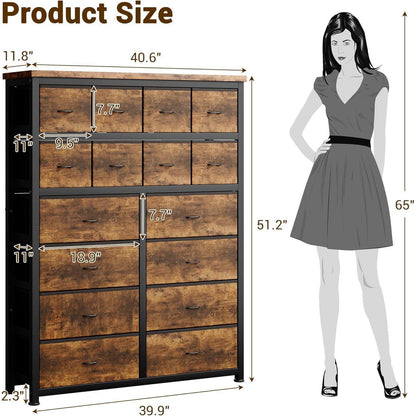 Kommode mit 16 Stoffschubladen – Schlafzimmer, Küche, Flur