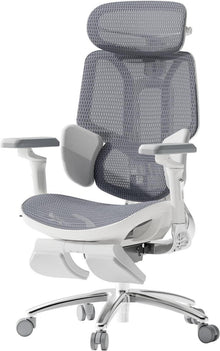 Ergonomischer Bürostuhl mit 3-Zonen-Lendenwirbelstütze & 4D-Kopfstütze