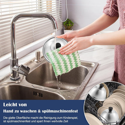 Burgerglocken Edelstahl 2er Set mit Griff, 15,2 cm