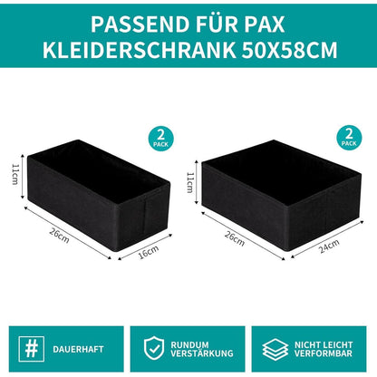 Schubladen Organizer 4er Set für PAX 50x58 cm
