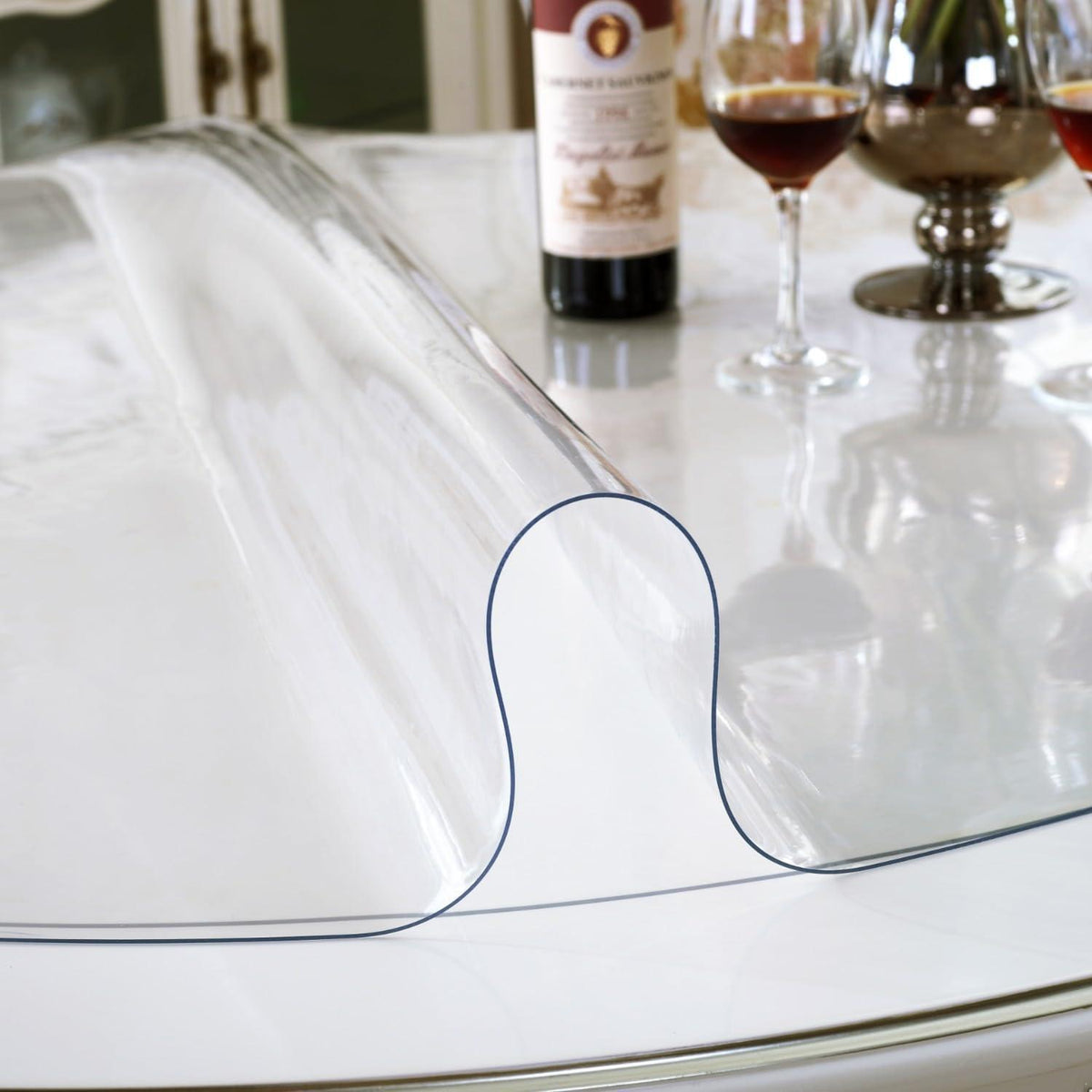 Runde Tischfolie 110cm – Transparent, Wasserdicht & Kratzfest