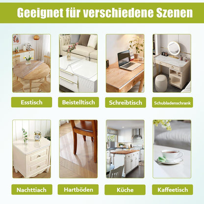 Runde Tischfolie 110cm – Transparent, Wasserdicht & Kratzfest