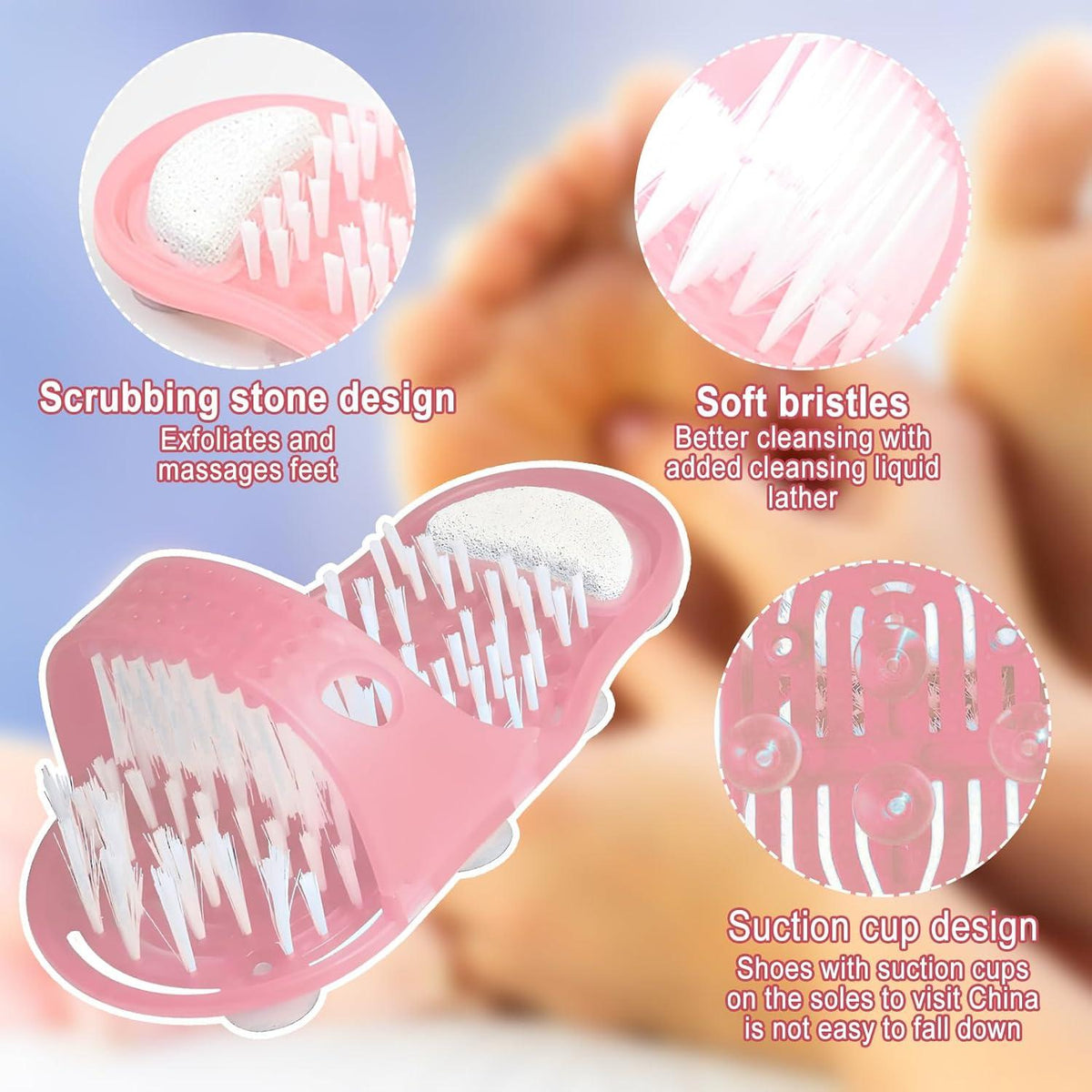 Fußmassage Bürste Hornhautentferner Sauger Badezimmer Spa Massage