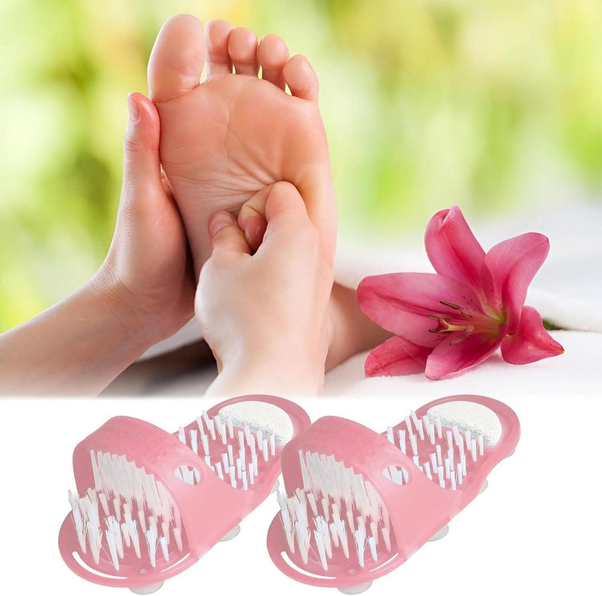 Fußbürste 2er Set Massage Hornhautentferner Sauger Badezimmer Spa