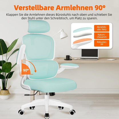 Ergonomischer Bürostuhl mit verstellbarer Kopfstütze und