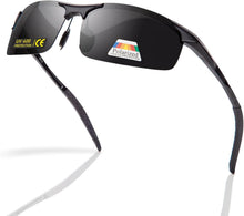 Epavouos Polarisierte Sportbrille UV400 Ultraleichtes Metall schwarz