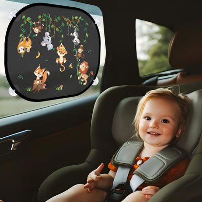 2er Set Auto Sonnenschutz Baby – Dschungeltiere & UV Schutz