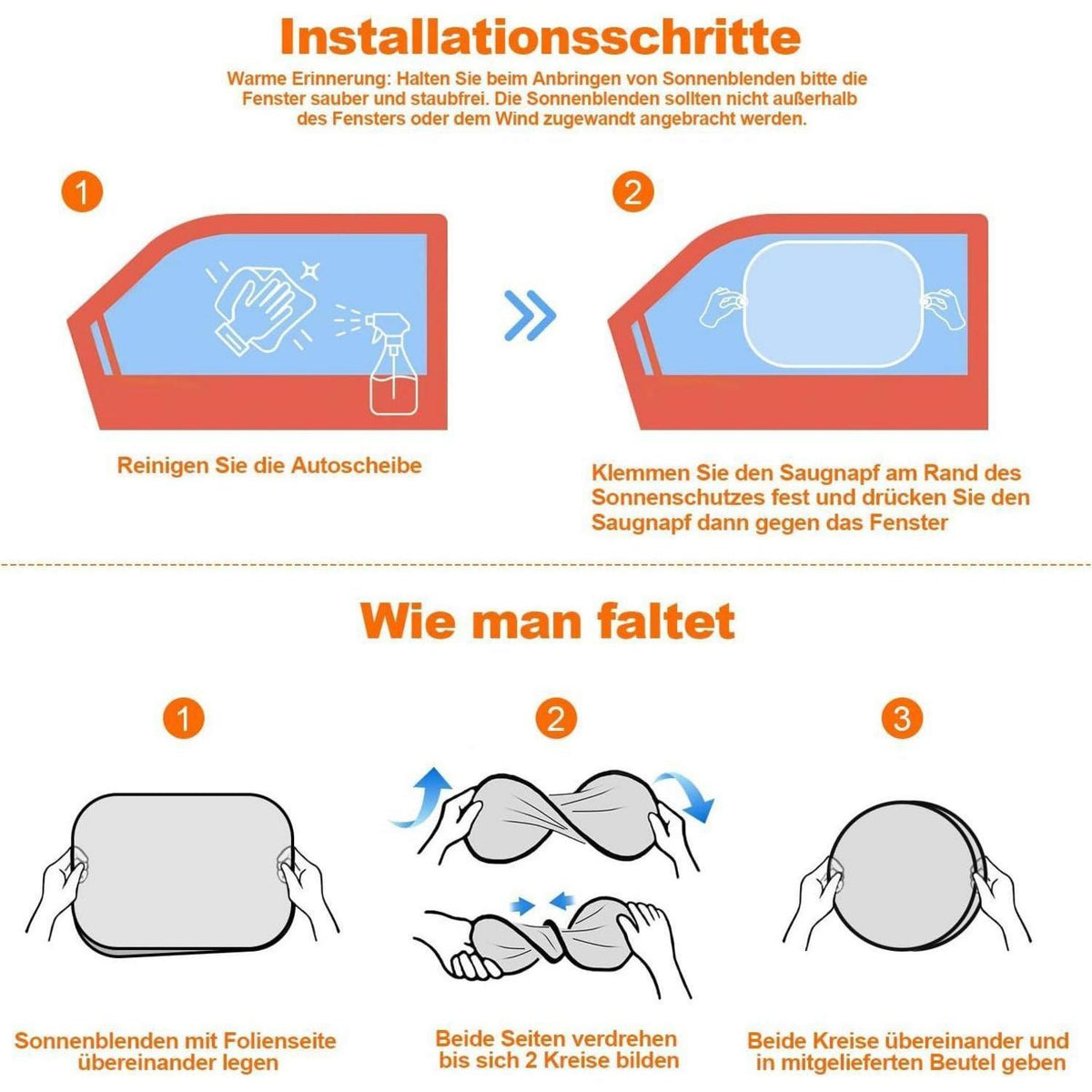 2er Set Auto Sonnenschutz Baby – Dschungeltiere & UV Schutz