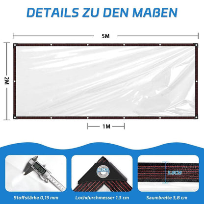 Transparente Plane mit Ösen – Wasserdicht & Wetterfest 2x5m