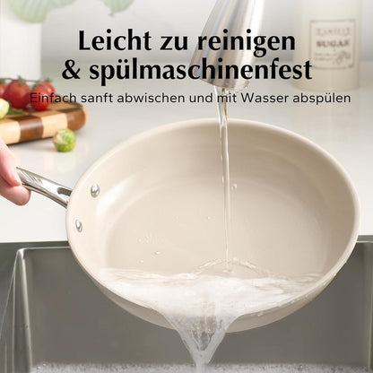 Keramik Pfannenset Induktion – 3-teilig, Antihaft & Backofenfest