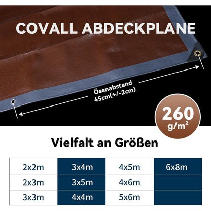 Maxi Schutzplane 6x8m | 260g/m² | Reißfest & UV-sicher