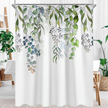 Grüner Duschvorhang Blätter 150x180cm – Antischimmel & Wasserabweisend