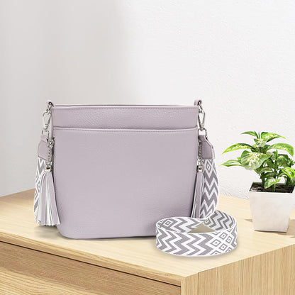 Paigtes Damen Umhängetasche Mittelgroß Leder PU Tasche