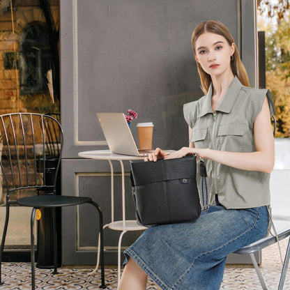 Umhängetasche Damen Mittelgroß Handtasche Crossbody Bag PU Leder mit 2