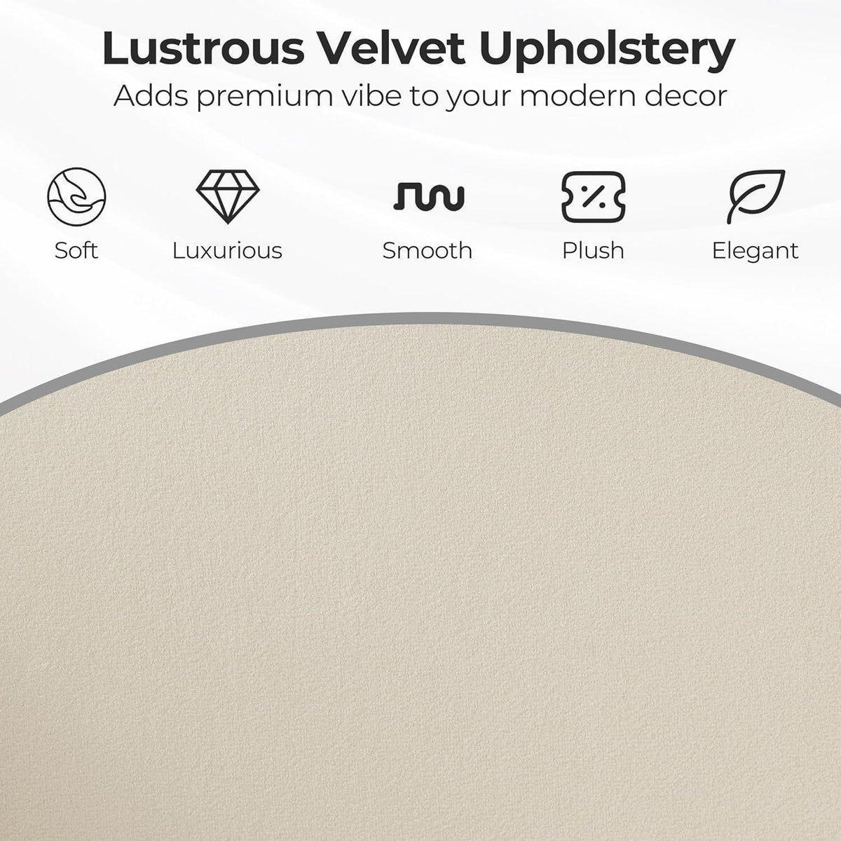 Drehbarer Esszimmerstuhl Beige – Samtstuhl mit Armlehnen