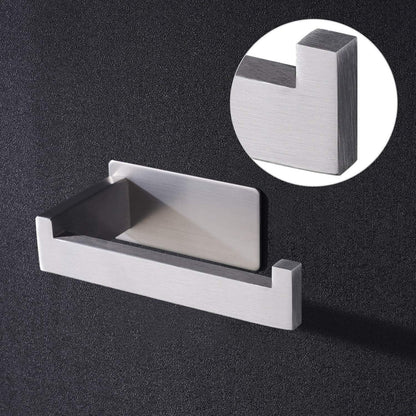 Toilettenpapierhalter ohne Bohren mit Handtuchhaken – Edelstahl Silber