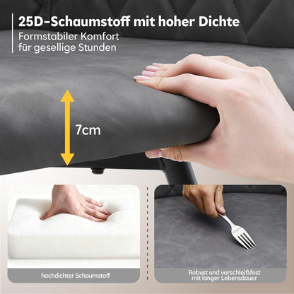 Drehbare Esszimmerstühle Set 4x, Grau in Lederoptik