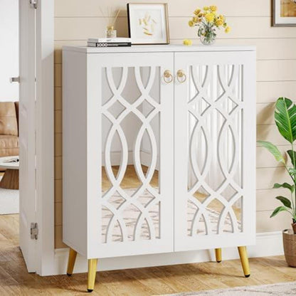 Verspiegelter Schuhschrank 5-Tier Weiß – Schuhregal für Eingang & Schlafzimmer
