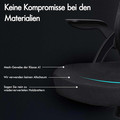 Ergonomischer Bürostuhl mit Lordosenstütze, Kopfstütze und