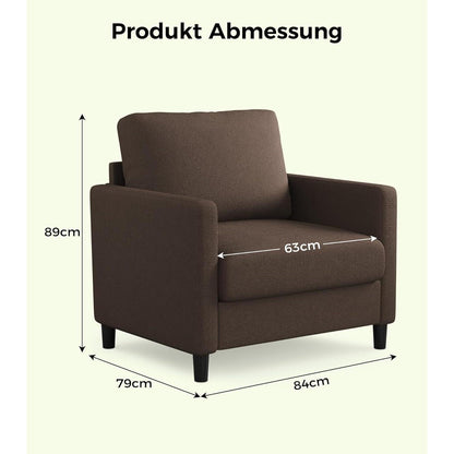 Bequemer Lesesessel – Wohnzimmer Sessel, Braun, 84cm