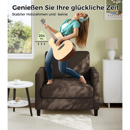 Bequemer Lesesessel – Wohnzimmer Sessel, Braun, 84cm