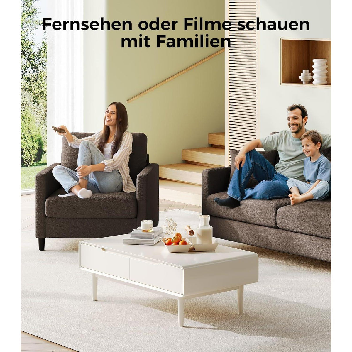 Bequemer Lesesessel – Wohnzimmer Sessel, Braun, 84cm