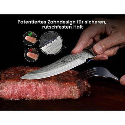 Steakmesser Set 6-teilig | Japanischer Edelstahl | Razor-Sharp & Ergonomisch