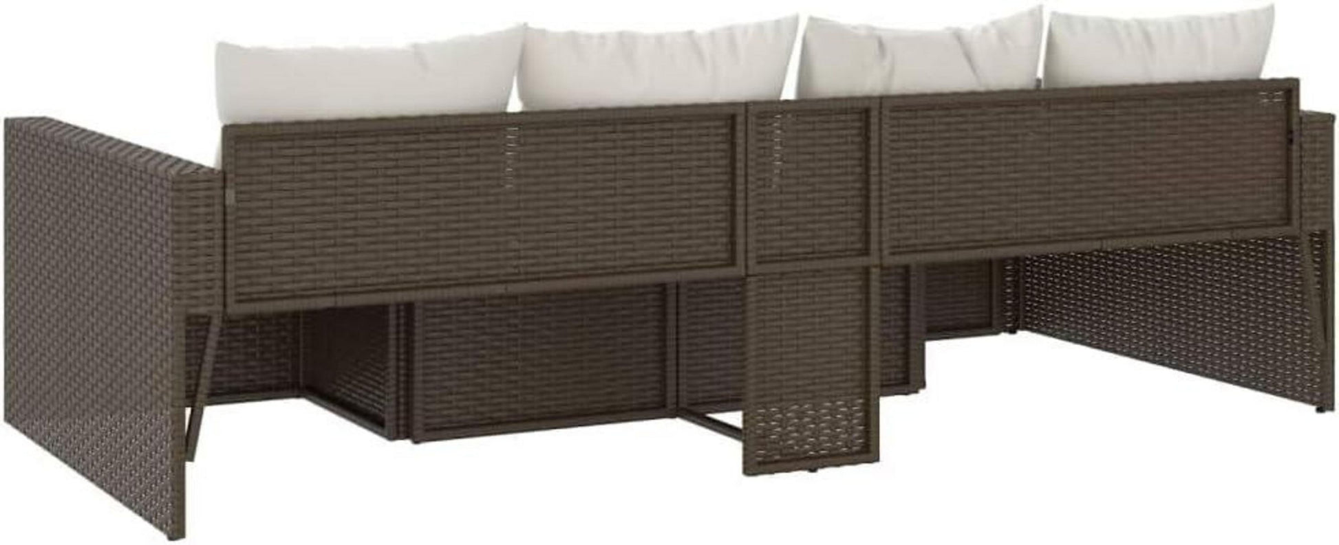 Gartenmöbel Set 2-TLG. Lounge-Set Rattan Terrasse Braun Kissen