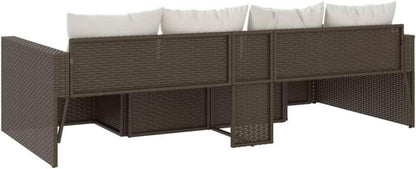 Gartenmöbel Set 2-TLG. Lounge-Set Rattan Terrasse Braun Kissen