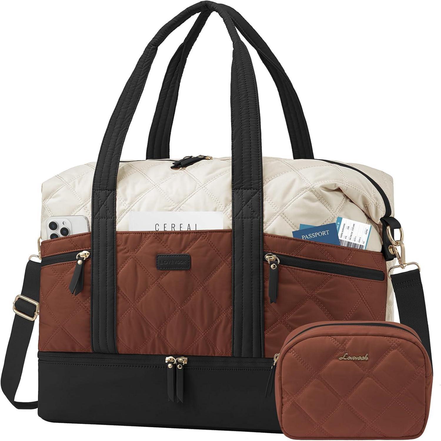 Große LOVEVOOK Reisetasche Damen Weekender mit Schuhfach & Nassfach