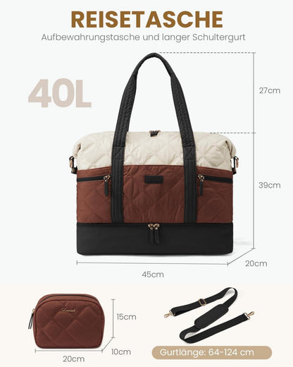 Große LOVEVOOK Reisetasche Damen Weekender mit Schuhfach & Nassfach