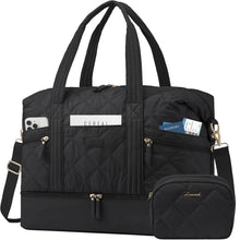 Leichte LOVEVOOK Reisetasche Damen, Groß Weekender, Schwarz