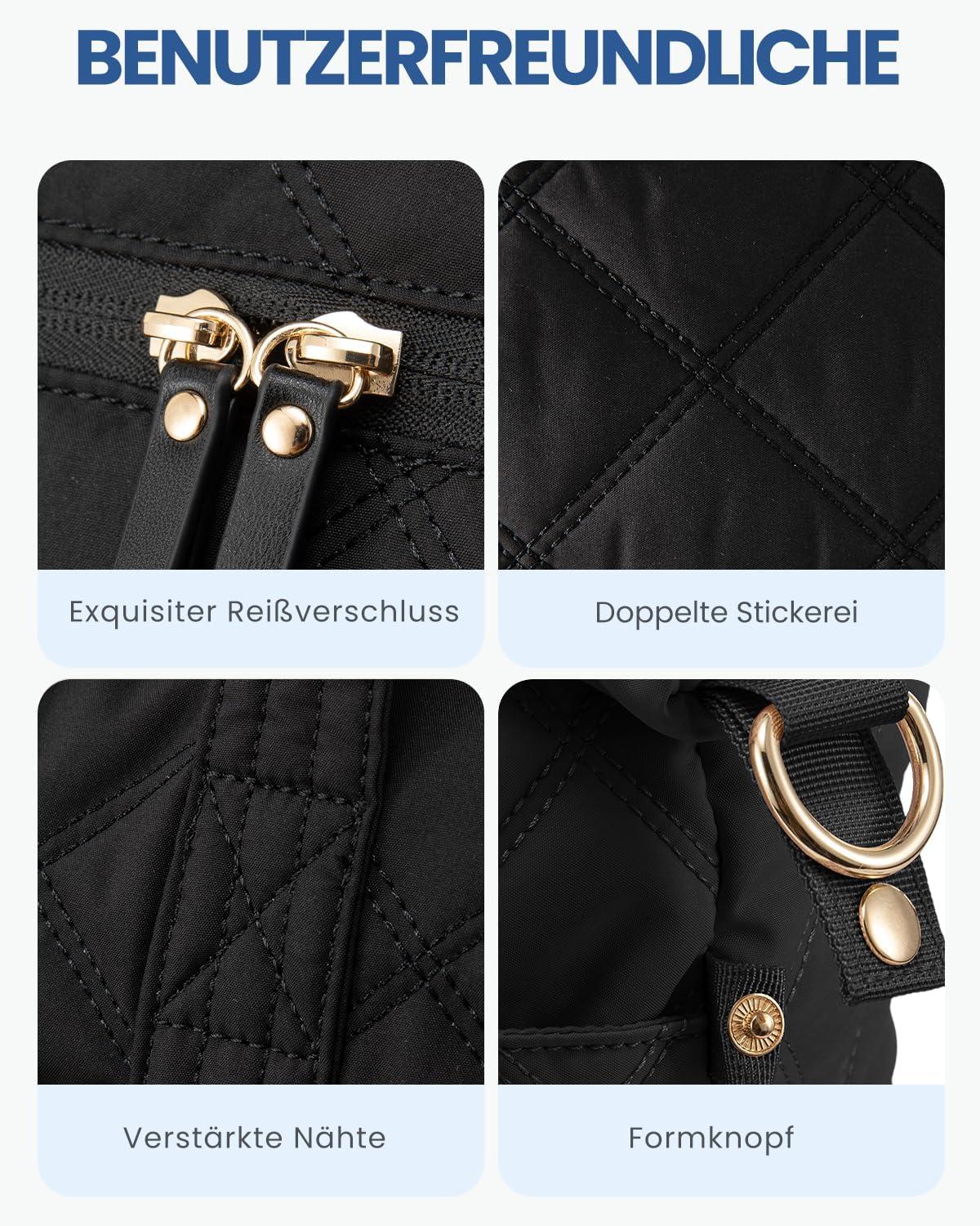 LOVEVOOK Reisetasche Damen Weekender Sporttasche Schwarz