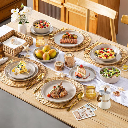 Tafelservice 24-teilig für 6 Personen, Steingut, Soft Beige