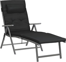 Faltbare Sonnenliege mit Matratze und Aluminiumgestell, belastbar bis