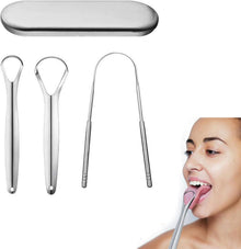 Professioneller Zungenschaber Set 3er mit Etui & Hygienetasche