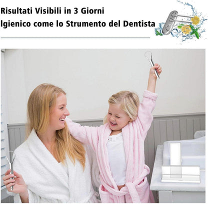 Professioneller Zungenschaber Set 3er - Medizinischer Edelstahl 316L - Mit Hygienetasche & Anleitung